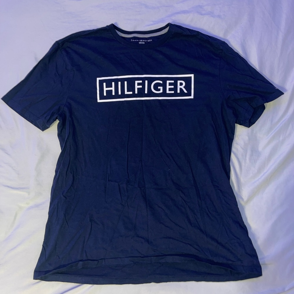 Mens Tommy Hilfiger Navy Logo Short Sleeve T-Shirt